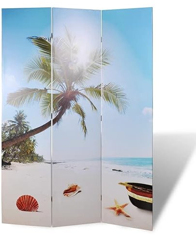 Sufrk Raumteiler klappbar 120 x 170 cm Strand Balkon Sichtschutz Raumteiler Trennwand