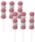 Pezzi 6 Spiedini Mini Lecca Lecca Palline Marshmallow Bianco e Rosa