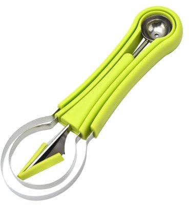 Cabilock 2 Set frutta tagliata light kitchen gadgets barre doppio baller di melone Tagliapalle di melone scavare un cucchiaio a sfera utensile per la frutta Acciaio inossidabile