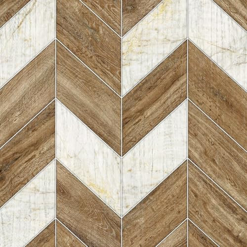 LZH-LP Papier peint autocollant 44x300CM 3D en bois marbré - Décollez et collez - Papier de contact - 3 couches avec feuille d'aluminium - Film décoratif amovible pour meubles d'armoire