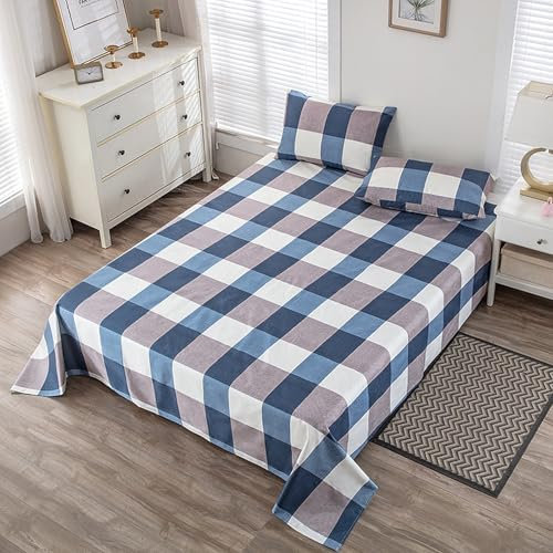 HAIBA wasserdichte Bettlaken ohne Gummizug 230x250cm Blau inkontinenz Betttuch,Nässeschutz Glatte Bettlaken,für alle Jahreszeiten