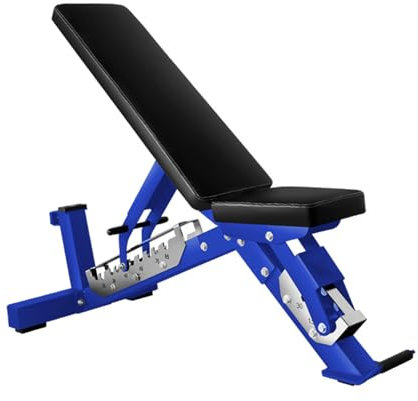Verstellbare Hantelbank, professionelle Hantelbank, geneigte Sit-Up-Bank mit flacher Neigung, Hantelhocker for Krafttraining(Blue)