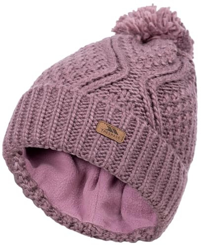 Trespass Zyra Damen-Mütze mit Bommel, Fleecefutter, Rosenton, Rosenton, Einheitsgröße