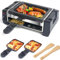 Raclette Grill, Electric Griddle Indoor Grill, Non-Stick Coating Electric Grill Machine, 2 Raclette Cheese Pans and 2 Wooden Spatulas, Adjustable Temperature Control for BBQ Grill, Family, Party