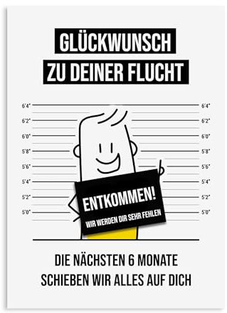 Postkarte Kollegen Abschied Kollegen Geschenk Postkarte Sprüche Ruhestand Karte (FLUCHT Mann)
