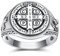 ADMETUS Heiliger Benedikt Ring Silber 925 San Benito Medallion St. Benedict Ringe Schutz Schmuck Religiöse Geschenk für Herren Ringgröße 67