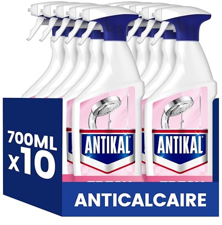 Antikal Spray Anti-Calcaire Fresh 700ml x 10 | Élimine jusqu’à 99.99% du calcaire. Avec technologie anti-gouttes.