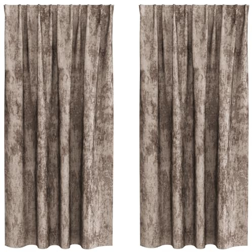 vidaXL Samtvorhänge 2er Set mit Ösen in Cappuccino 175 x 140 cm – für Dein Fenster, bieten Privatsphäre und filtern Licht. Verdunkelungsvorhänge zur Raumdunkelung. Coole Gardinen, die blockieren.