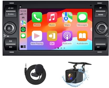 Eonon 7 Zoll Autoradio für Ford Fiesta Focus Kuga Transit Connect Mondeo SmaxAutoradio 3G+32G Android 14 mit Wireless Carplay Android Auto Bluetooth DSP mit GPS FM RDS Rückfahrkamera FDX7