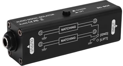 Yanmis Erdungsschleifen-Rauschisolator, Rauschfilter, 6,35 Mm, Professioneller Brummeliminator, Schallsignalisolator für Auto-Heim-Soundsystem