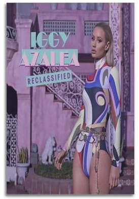 Iggy Azalea Print Album Cover signiert limitiert, Musikalbumcover, Pop Hip Hop Rap-Sänger Star Musikposter Ästhetische Leinwand Wandkunst für Mädchen und Jungen, Teenager, Wohnheim-Dekoration, 40 x 60
