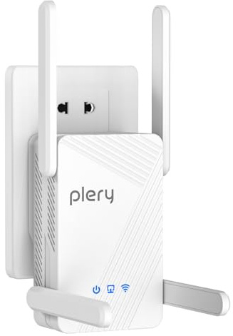 PLERY WLAN Verstärker BE3600 WiFi 7 WLAN Repeater Dulaband 5GHz/2.4GHz | 3600Mbit/s Internet Verstärker mit 4 Antennen, Gigabit Port, WPS, MLO, 4K-QAM, Kompatibel Allen Routern und WLAN Geräten