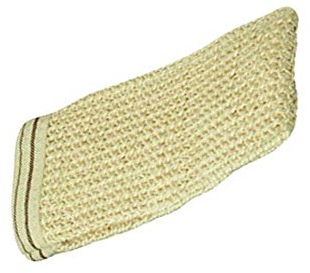 1x Behrend Massage-Handschuh, Peeling-Handschuh, 100% Sisal, handgestrickt, ohne Daumen