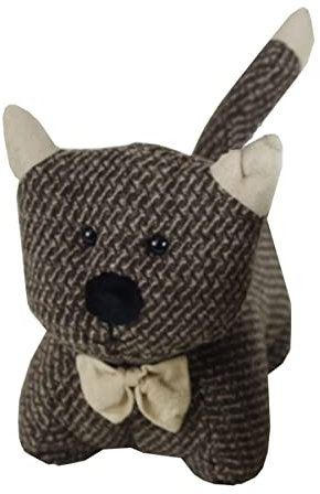 Türstopper Katze grau oder braun 23cm Türhalter Türfeststeller Türpuffer Stopper, Farbe:braun