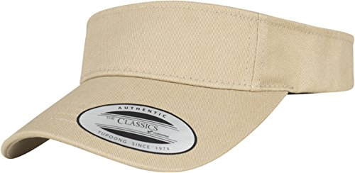 Flexfit Yupoong Damen und Herren Curved Visor Cap - Unisex Sonnenblende mit Klettverschluss - Farbe khaki one size