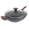 Pradel Excellence - Gamme Luxe Volna- Wok 32 cm Façon Pierre - Manche Amovible - Garanti sans PFOA