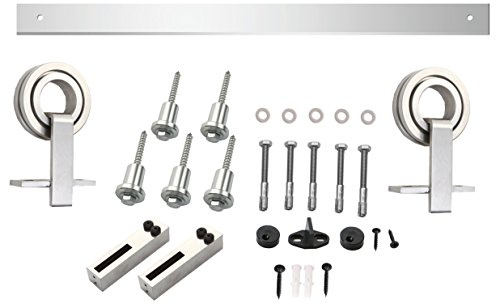 INTERSTEEL - Beschlagset für Schiebetür Modern Top Edelstahl - Laufschiene Schiebetürbeschlag, Schiebetürsystem für Schiebetüren, Innentüren und Wandschränke - 200 cm