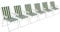 Harbour Housewares Folding Beach Deck Chairs - Green Stripe - Pack of 6 - Metal Outdoor Patio Seat Lightweight Portable Deck Chair for Picnic, Garden, Camping, Fishing