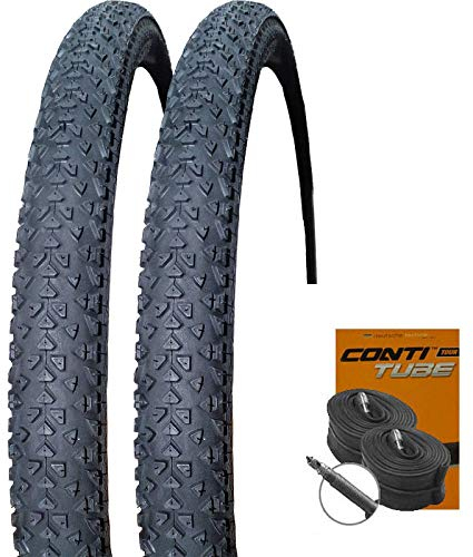 Set: 2 x Continental Race King MTB Reifen Stollenprofil 26x2.20 + Conti Schläuche Rennradventil