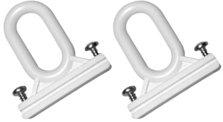 TENDAGGIMANIA Ganci per Tende da Sole Esterno 1 COPPIA - Completi di viti di fissaggio - Colore BIANCO - Accessori occhielli per tende da sole Tempotest in PVC Resistente