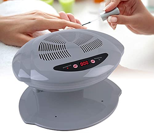 400W Secador de Uñas de Aire Frío y Caliente, Ventilador de Uñas Esmalte Normal, Profesional con Sensor para Curado de Uñas y Uñas de Los Pies(Plata)