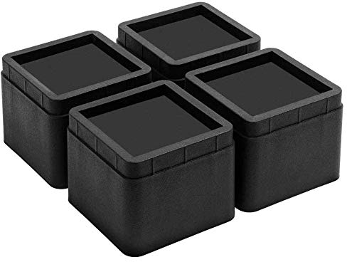 Uping Rialzi per Letto Rialzi per Mobili Alzare Letto Aggiungi Altezze Regolabili di 5 CM o 10 CM (Nero)