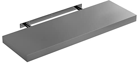 Casaria® Étagère Murale Flottante Grise 70 cm MDF Robuste Effet Flottant Support de Fixation Inclus étagère Bois