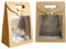 20 Stück Papiertüten Geschenktüten, Kraftpapier Verpackungsbeutel, Geschenktüten mit Griffen, Geschenktüte mit Fenster, Zum Verpacken Von Bankett Geschenken, Süßigkeiten, Keksen