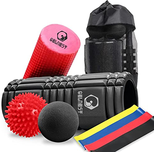 Gelnest Foam Roller – High-Density Foam Roller Set – Deep Tissue Joint Massage, Pain Relief Fitness roller, Multi-Functional Roller for Legs, Back & Arms