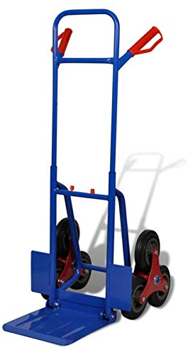 Susany Profi Treppensackkarre Sackkarre Transportkarre Treppenkarre 6 Räder Tragkraft 200 kg blau,Gewicht: 14,5 kg