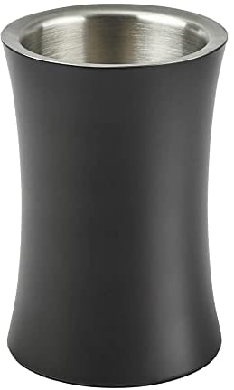 Trueshopping Double Layer Insulated Wine Cooler Bucket – Matt Black 2L Capacity Stainless Steel Ice Bucket for Wine, Drinks, Champagne & Beer – Modern Design for Parties & Bar – Durable & Stylish
