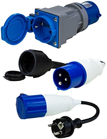 Lot de 3 adaptateurs CEE - Fiche Schuko - Prise CEE