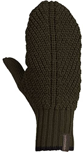 Icebreaker Waypoint Mittens Grün - Merino Weiche warme Merino Fausthandschuhe, Größe S - Farbe Kale - Midnight Navy