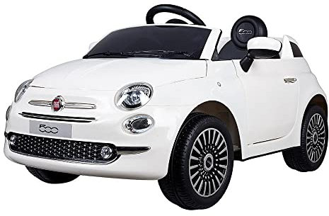 PL Ociotrends- Fiat 500 White-con Telecomando e MP3. 2 Motori 30 W-2 batterie 6 V 4,5 Ah, Multicolore, L, PT700