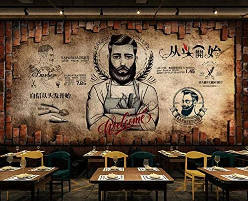 Personnalisé Rétro Salon De Coiffure Salon De Beauté Fond Mur Fond Décor À La Maison Papel De Parede Décor À La Maison Papier Peint 3D Chambre à coucher Salle de séjour Mural murale-430cm×300cm