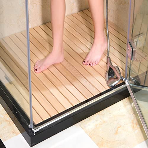 Zhaomi Pedana Doccia in Legno,Pedana per Doccia,Pedana in Legno,Tappetino Doccia Moderno di Lusso,Tappetino per Doccia Naturale,Ecologico Premium,Spa o Uso Esterno (80x70cm/31x28in)