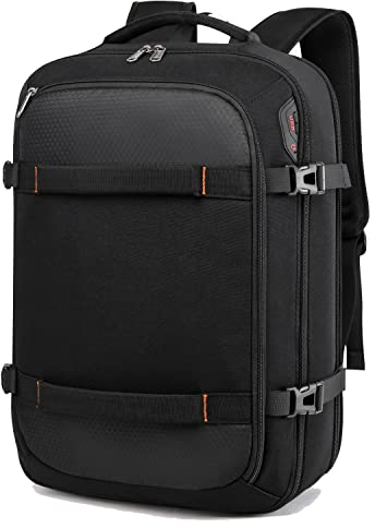 Della Gao Rucksack Herren Laptop Rucksack 17 Zoll mit USB-Ladeschlitz Anti Diebstahl Groß Notebook Rucksack für Reisen Business Arbeit Wasserabweisend Rucksack Herren Damen, Schwarz