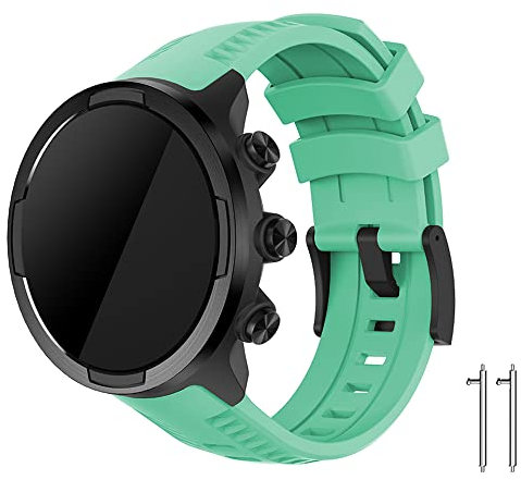 Wandeful Cinturino Compatibile per Suunto 7, Suunto 9 Baro, Suunto D5, Suunto Spartan Sport/Wrist HR, Silicone Cinturino di Ricambio Bracciale (Verde)