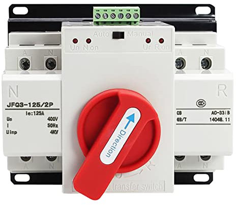 Mocoli Interruttore di Trasferimento Automatico a Doppia Alimentazione, 2P 220V 125A a Commutazione Rapida, Ininterrotto