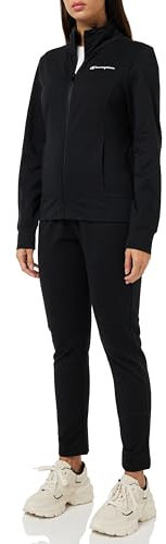 Champion Damen Legacy Sweatsuits Heritage W-Light Stretch Fleece Slim High-Neck Trainingsanzug, Schwarz, M