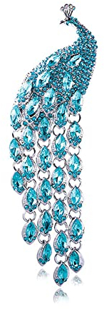 Vintage Pfau Brosche Pin Kleidung Pin Corsage Emaille Pin Strass Eingelegten Pfau Brosche mit funkelnden Kristall Strass Pfau Broschen Kleidung Schmuck Zubehör Thanksgiving Geschenke