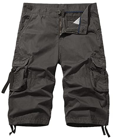 Cargohose Herren Kurz Arbeitshose Herren Winter Gefüttert Herren Mode Casual Plaid Camouflage Multi Pocket Reißverschluss Schnalle Cargohose Outdoor Shorts Tooling Shorts Cargo Arbeitshose Herren