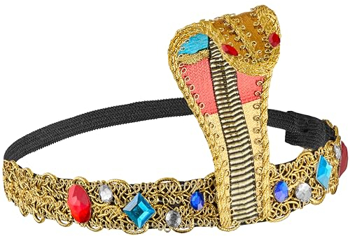Balinco Ägypten Pharao Kostüm Krone Herren, Karneval Ägypterin Kleopatra Verkleidung, Ankhes Schlangen Haarband Damen, Cleopatra Ägyptische Krone, Fasching, Halloween