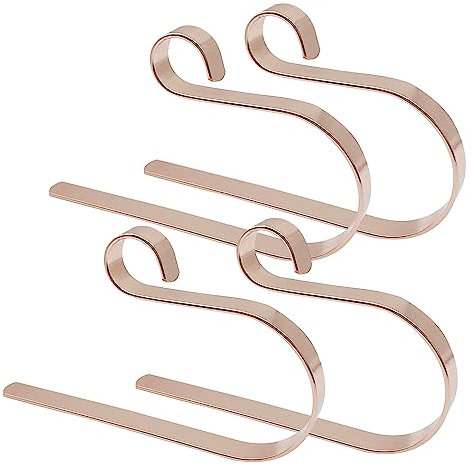 WYAN 4 Piezas estante para calcetines navideños,gancho para chimenea,gancho de metal para colgar es adecuado para árbol de Navidad,chimenea,para fiestas navideñas(Oro)
