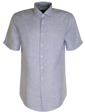Seidensticker Herren Business-Hemd - Regular Fit - Soft - Kent-Kragen - Kurzarm - 100% Leinen
