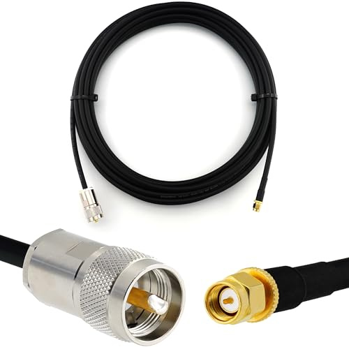 RANGEFUL 10m PL259 auf SMA Stecker UHF Koaxialkabel — Wetterfestes HF-240 (LMR 240 Äquivalent) Verlustarmes Verlängerungskabel — PL Antennenkabel für CB Funk HAM Funkgerät SWR Antennen Amateurfunk