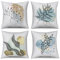 ASDCXZ Boho Kissenbezug 45x45 cm 4er Set, Modern Abstrakt Kunst Boho Blätter Gold Weiß Dekokissen Kissenbezüge Kissenhülle Waschbar Polyester Flachs Textil Polster Kopfkissenbezug Kissen Bezug