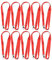 Lot de 10 Cordons Tour de Cou - Lanières de Porte Badge - pour événement, entreprise, groupe (Rouge)