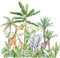 Smavles Wandtattoo Dschungel Tiere Baum Wandsticker Kinderzimmer Tierische Party Wandaufkleber Elefant Giraffe Zebra für Jungen Mädchen Babyzimmer Schlafzimmer Wanddeko