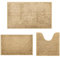 Badematte, Rutschfeste Badematten Sets 3 Stück, Chenille 20*32inch, 16*24inch Badteppich und 20*20inch U Form Toilette Teppich, weiche und saugfähige Badematte Set für Bad, (Kamelhaarfarbe)